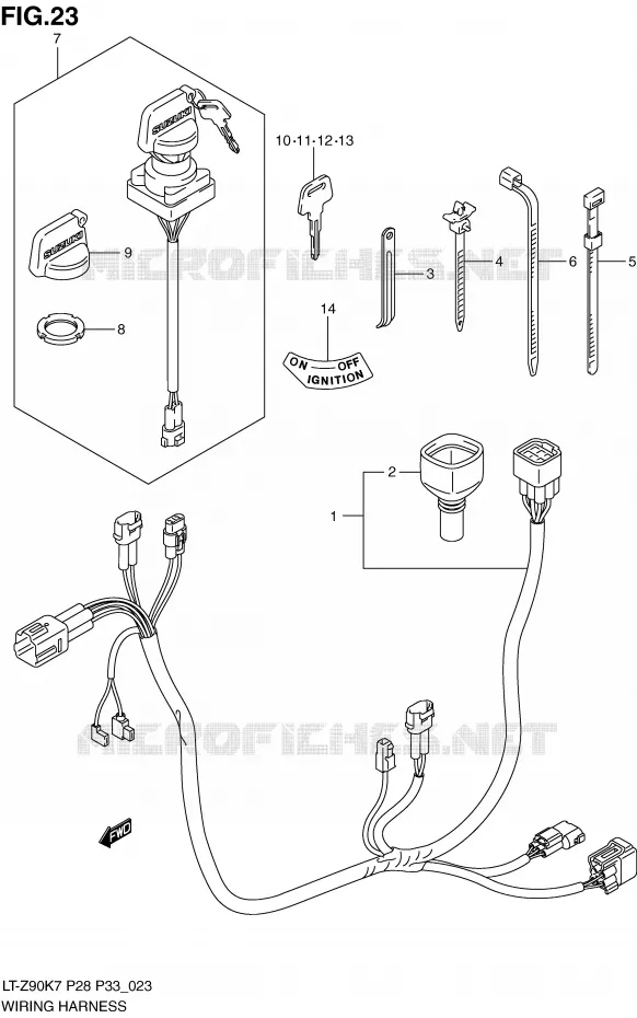 FAISCEAU ELECTRIQUE Suzuki QUAD 90 QUADSPORT 2007  LT-Z90K7(P28/P33)