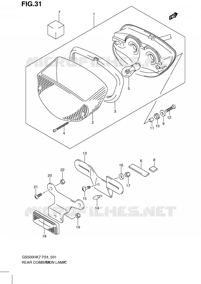FEU ARRIERE Suzuki MOTO 500 GS-E 2009  GS500HK9(P24)