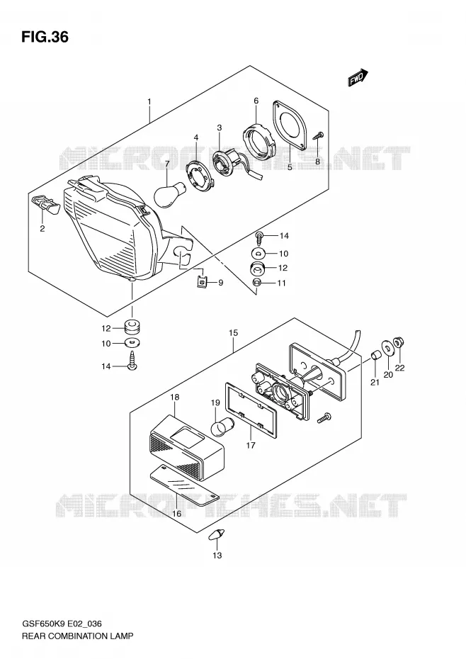FEU ARRIERE Suzuki MOTO 650 BANDIT 2009  GSF650UK9(E2)