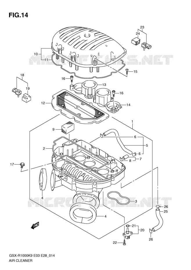 FILTRE A AIR Suzuki MOTO 1000 GSX-R 2010  GSX-R1000L0(E3/E28)
