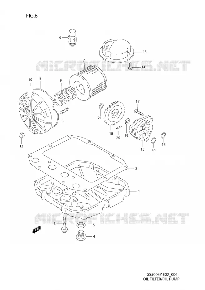 FILTRE A HUILE - POMPE A HUILE Suzuki MOTO 500 GS-E 2000  GS500EUY(E2)
