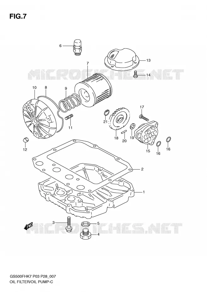 FILTRE A HUILE - POMPE A HUILE Suzuki MOTO 500 GS-F 2007  GS500FHK7(P3)
