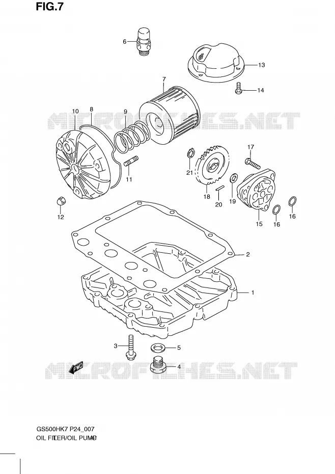 FILTRE A HUILE - POMPE A HUILE Suzuki MOTO 500 GS-F 2009  GS500FHK9(P24)