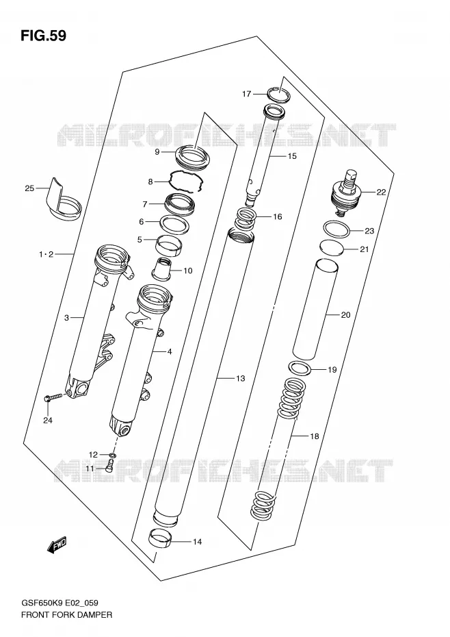 FOURCHE Suzuki MOTO 650 BANDIT 2010  GSF650SUL0(E2)