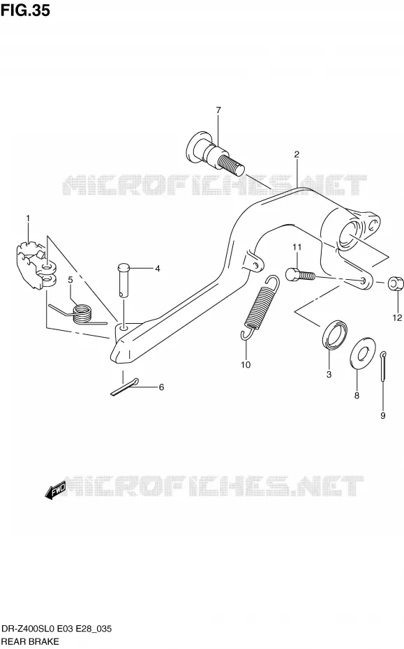 FREIN ARRIERE Suzuki MOTO 400 DR-Z 2010  DR-Z400SL0(E3/E28)