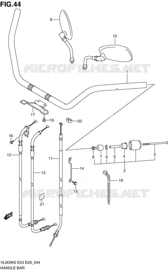 GUIDON Suzuki MOTO 800 VOLUSIA 2007  VL800TK7(E3/E28)