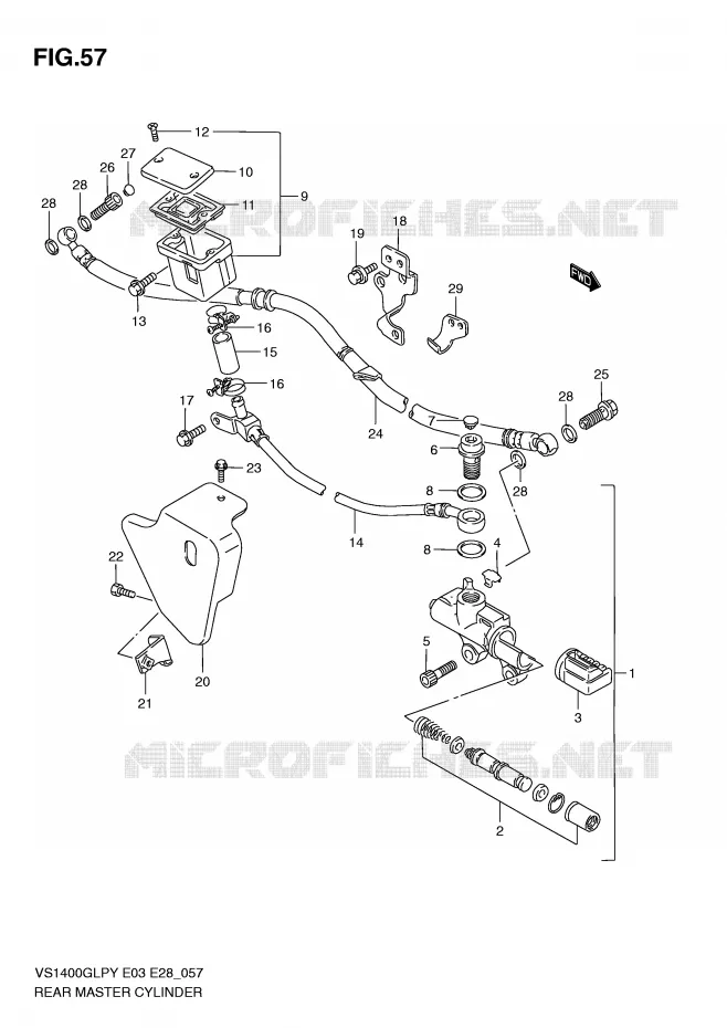 MAITRE CYLINDRE ARRIERE Suzuki MOTO 1400 INTRUDER 1998  VS1400GLPW(E3/E28)