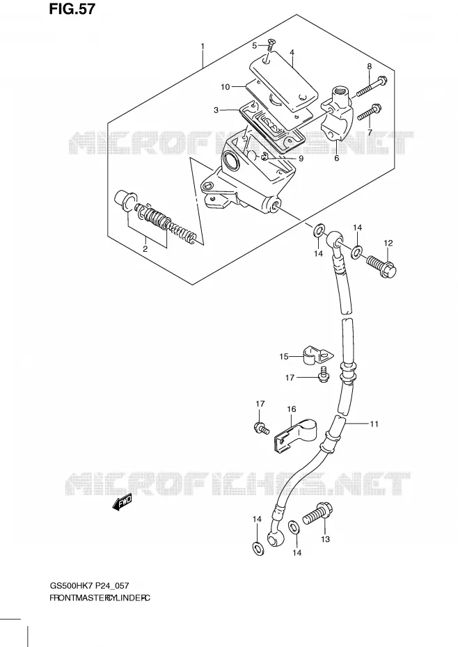 MAITRE CYLINDRE AVANT (GS500H) Suzuki MOTO 500 GS-F 2010  GS500FHL0(P24)