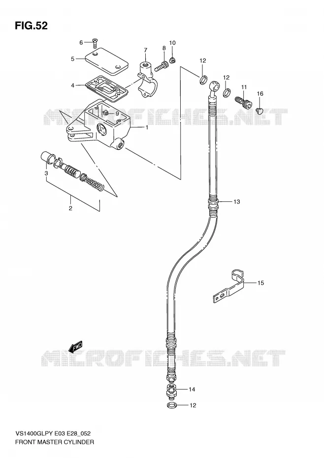 MAITRE CYLINDRE AVANT Suzuki MOTO 1400 INTRUDER 2000  VS1400GLPY(E3/E28)