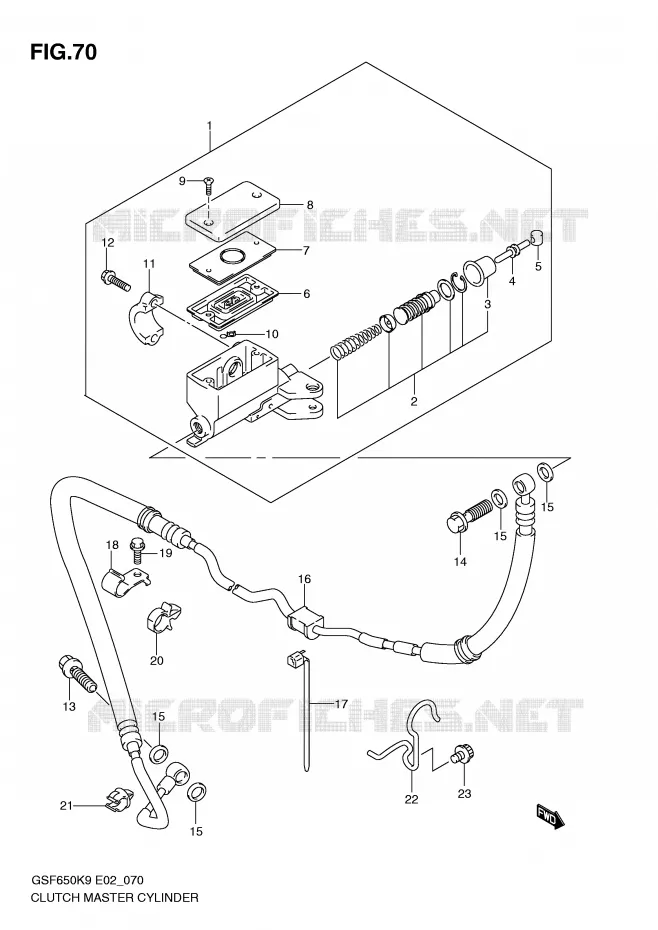 MAITRE CYLINDRE D'EMBRAYAGE (SEE NOTE) Suzuki MOTO 650 BANDIT 2009  GSF650SUK9(E2)