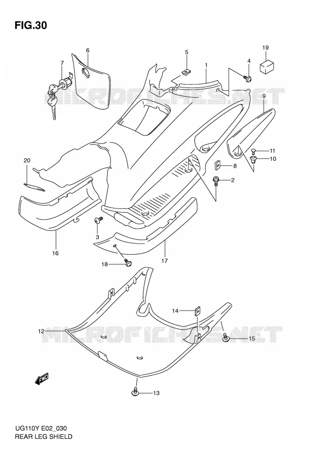 MARCHE PIEDS Suzuki SCOOTER 110 UG 2001  UG110K1(E2)
