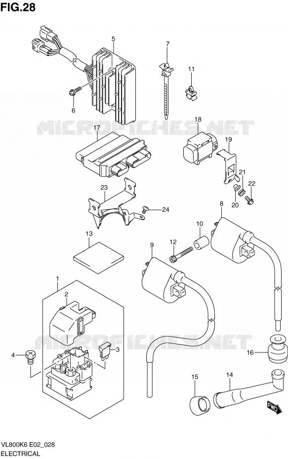 PARTIE ELECTRIQUE (MODEL K6/K7/K8) Suzuki MOTO 800 VOLUSIA 2007  VL800CK7(E2)