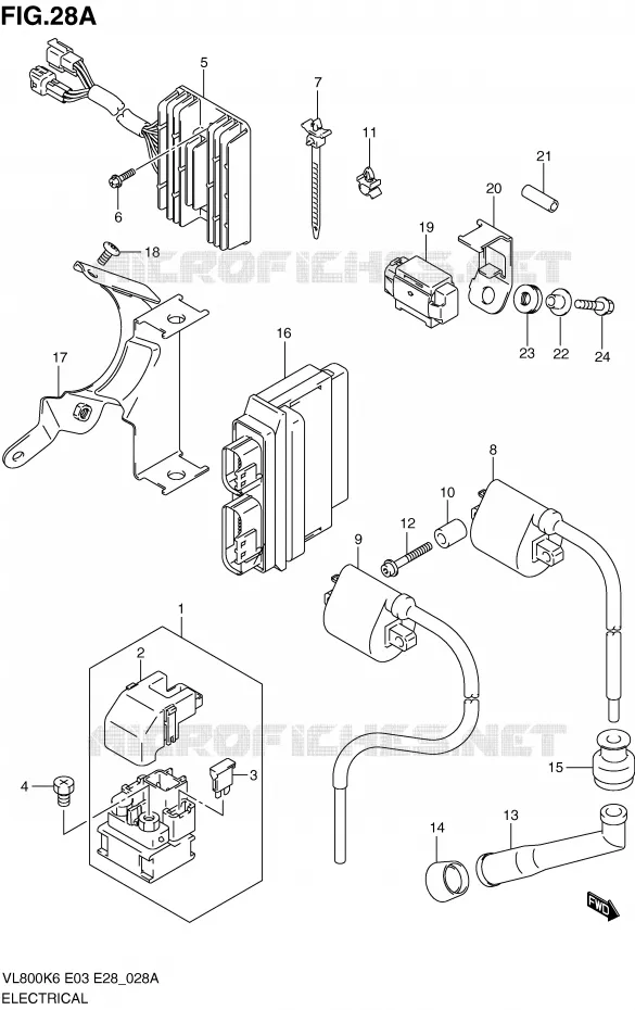 PARTIE ELECTRIQUE (MODEL K9/L0 E3/E28) Suzuki MOTO 800 VOLUSIA 2010  VL800L0(E3/E28)