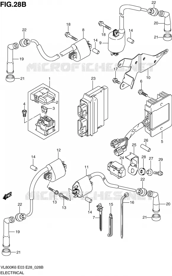 PARTIE ELECTRIQUE (MODEL K9/L0 E33) Suzuki MOTO 800 VOLUSIA 2009  VL800TK9(E3/E28)