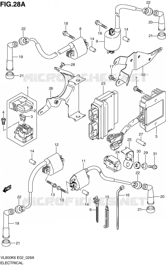 PARTIE ELECTRIQUE (MODEL K9/L0) Suzuki MOTO 800 VOLUSIA 2009  VL800K9(E2)