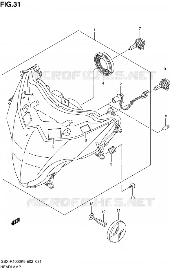 PHARE Suzuki MOTO 1000 GSX-R 2010  GSX-R1000ZUFL0(E2)