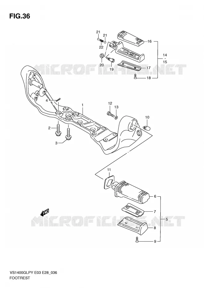 REPOSE PIED Suzuki MOTO 1400 INTRUDER 1998  VS1400GLPW(E3/E28)