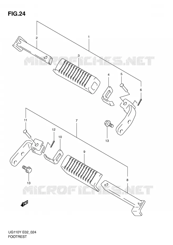 REPOSE PIED Suzuki SCOOTER 110 UG 2001  UG110K1(E2)