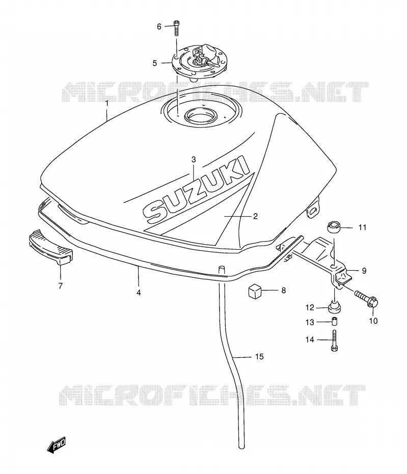 RESERVOIR D'ESSENCE (MODELE W/X) Suzuki MOTO 500 GS-E 1997  GS500EUV(E2)