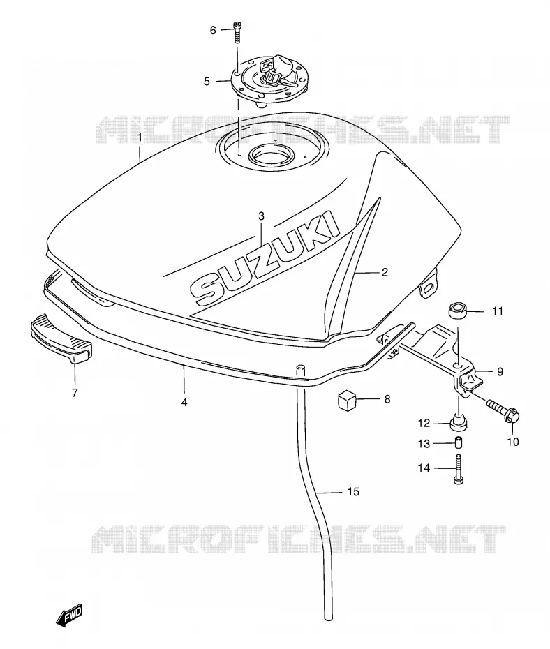 RESERVOIR D'ESSENCE (MODELE Y) Suzuki MOTO 500 GS-E 1997  GS500EV(E2)