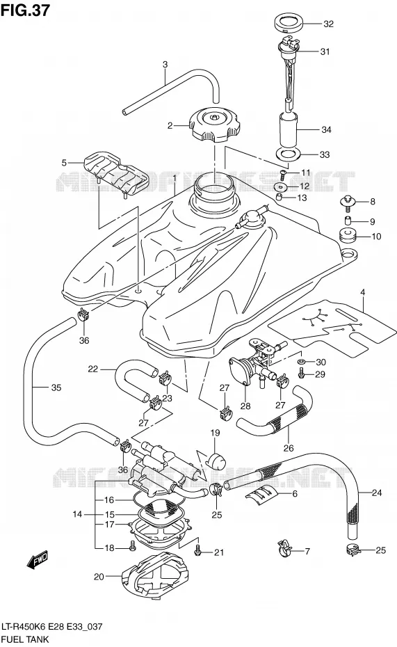 RESERVOIR D'ESSENCE Suzuki QUAD 450 QUADRACER 2009  LT-R450K9(E28/E33)