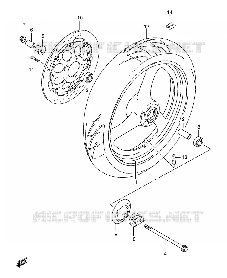 ROUE AVANT Suzuki MOTO 500 GS-E 2000  GS500EUY(E2)