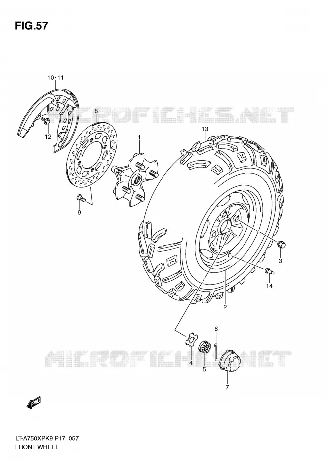 ROUE AVANT Suzuki QUAD 750 KINGQUAD 2009  LT-A750XPZK9(P17)
