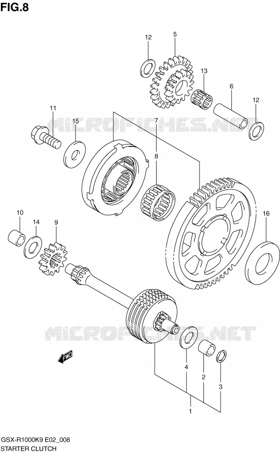 ROUE LIBRE DE DEMARREUR Suzuki MOTO 1000 GSX-R 2010  GSX-R1000UFL0(E2)