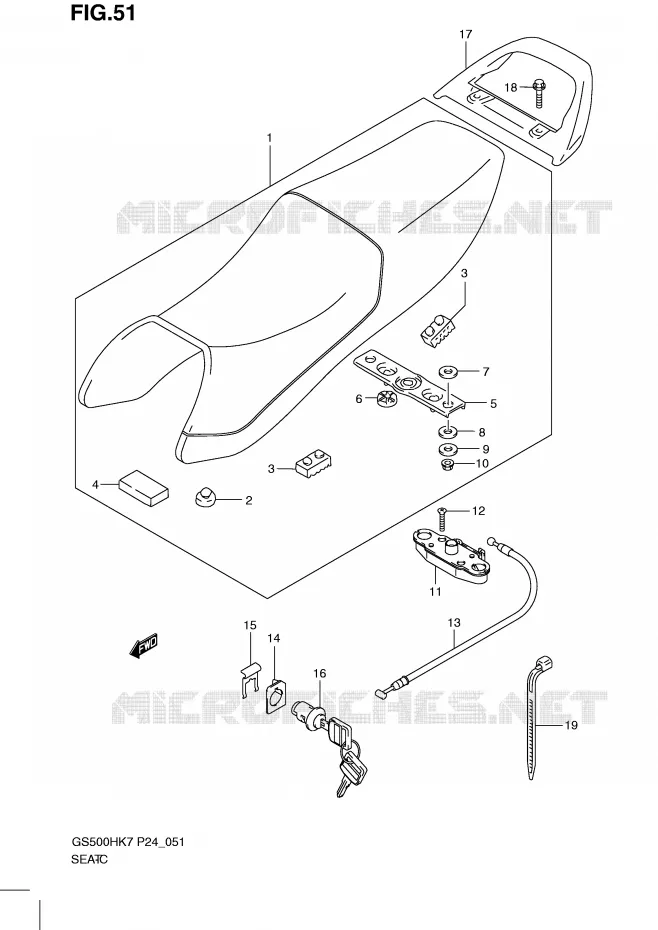 SELLE Suzuki MOTO 500 GS-F 2010  GS500FHL0(P24)
