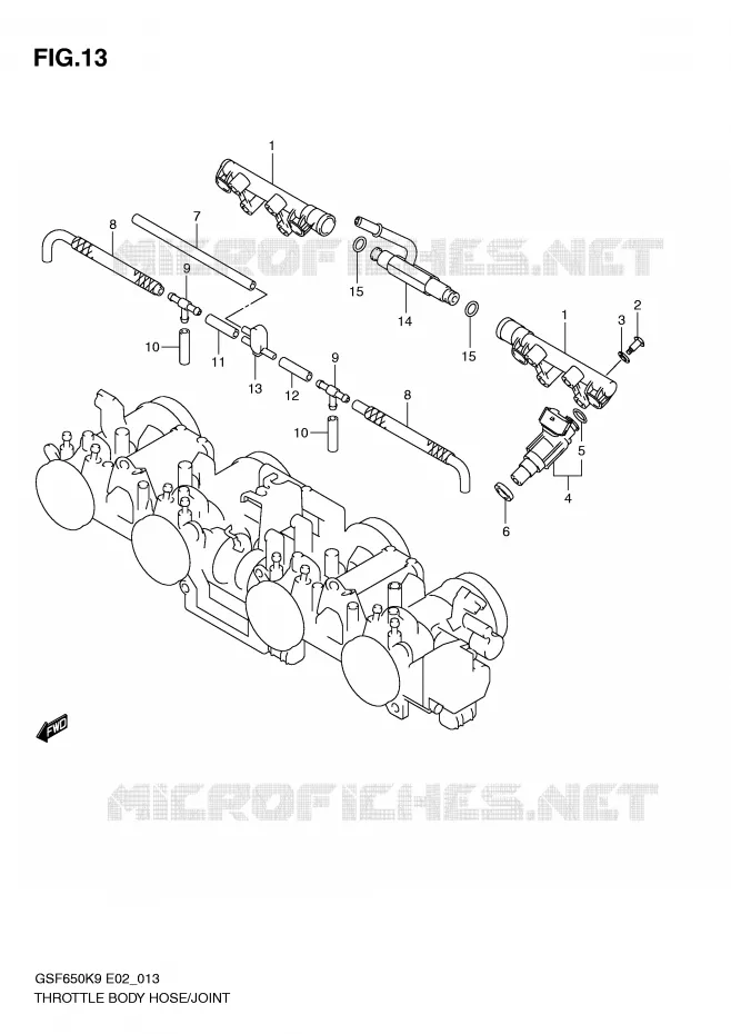 SYSTÈME D'INJECTION Suzuki MOTO 650 BANDIT 2009  GSF650SK9(E2)