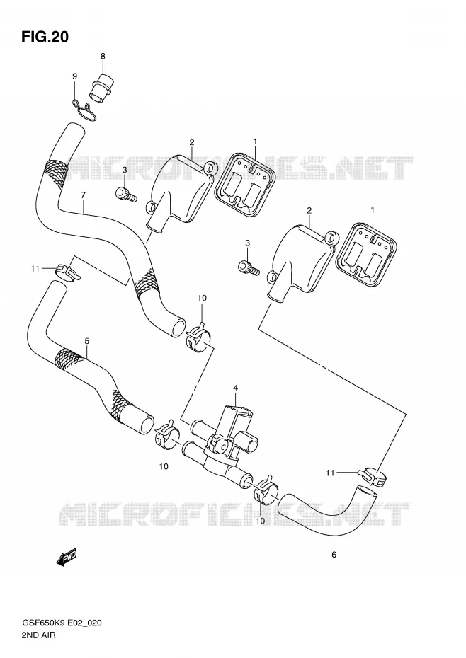 SYSTEME RECYCLAGE GAZ ECHAPPEMENT Suzuki MOTO 650 BANDIT 2009  GSF650K9(E2)