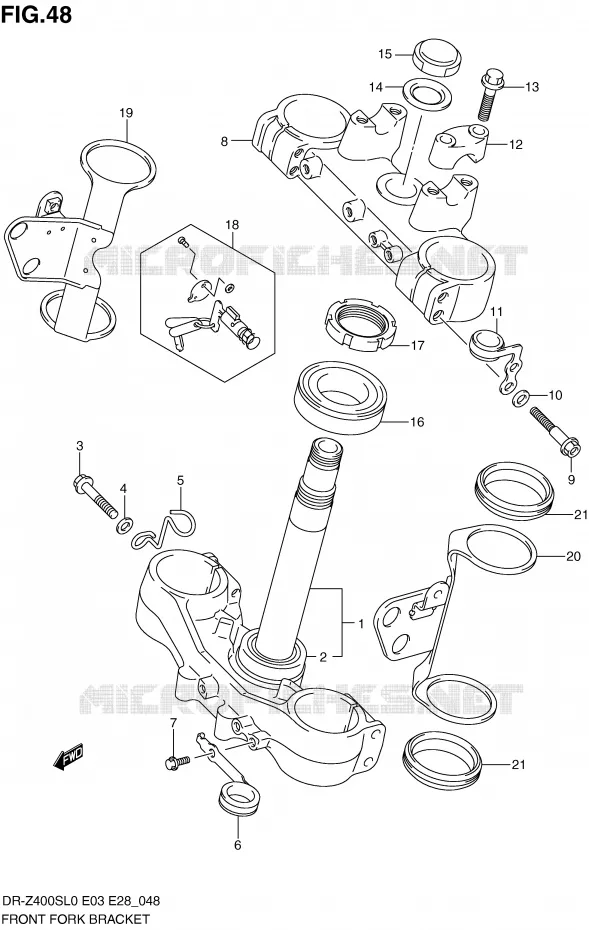 TE DE FOURCHE Suzuki MOTO 400 DR-Z 2010  DR-Z400SL0(E3/E28)