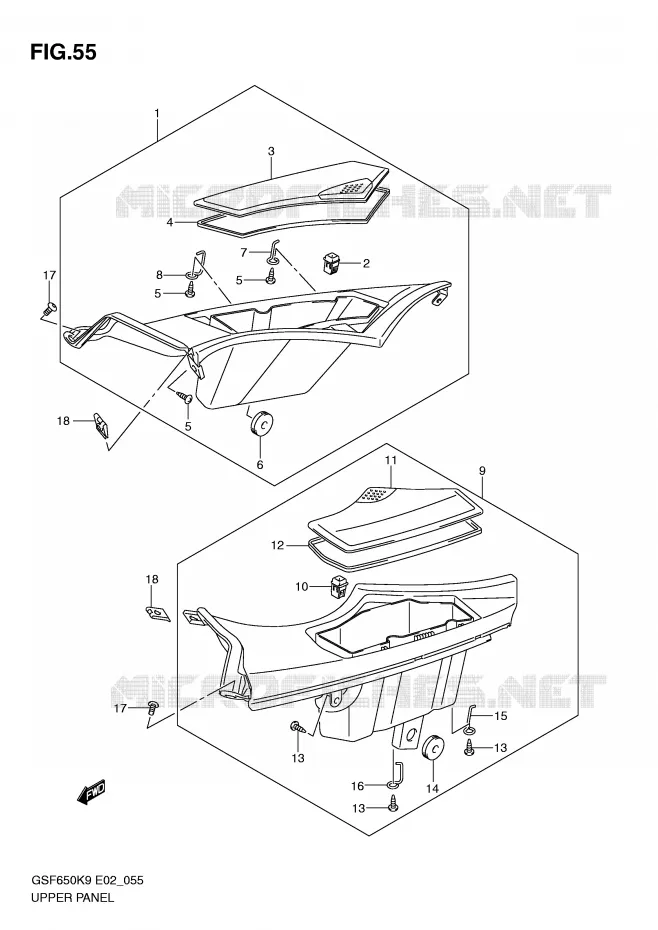 VIDE POCHE (WITH COWLING) Suzuki MOTO 650 BANDIT 2010  GSF650AL0(E2)