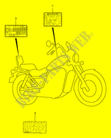 ETIQUETTE D'AVERTISSEMENT (MODELE T/V/W/X/Y) pour Suzuki INTRUDER 1400 2000