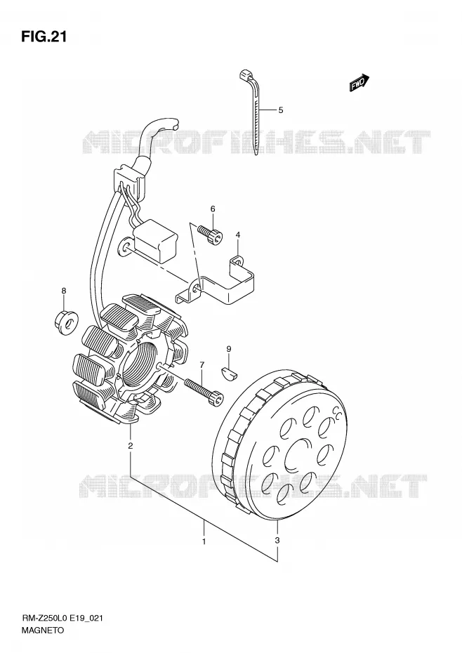 ALLUMAGE ROTOR - STATOR Suzuki MOTO 250 RM-Z 2010  RM-Z250L0(E19)