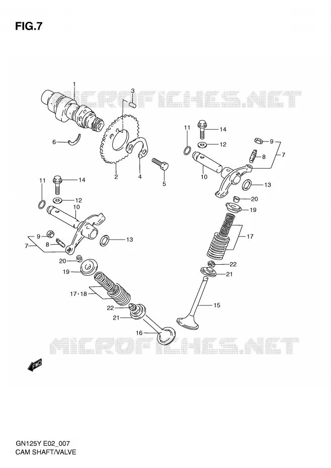 ARBRE A CAMES - SOUPAPES Suzuki MOTO 125 GN 2000  GN125Y(E4)