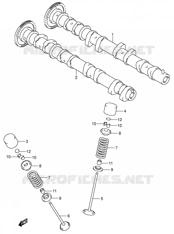 ARBRE A CAMES - SOUPAPES Suzuki MOTO 750 GSX-R 2000  GSX-R750U2Y(E2)