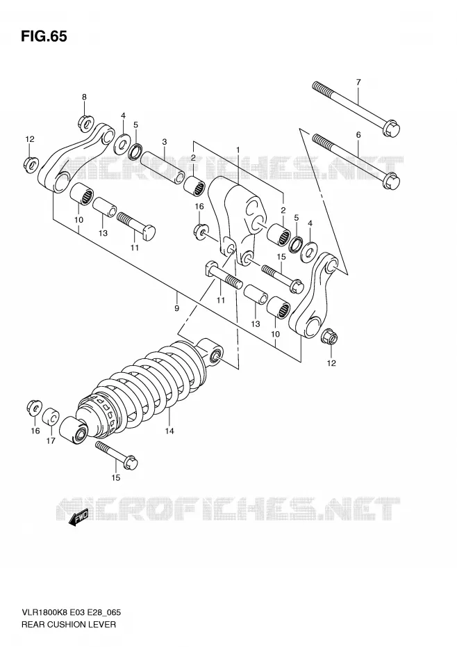 BIELLETTE DE SUSPENSION ARRIERE Suzuki MOTO 1800 BOULEVARD 2010  VLR1800L0(E3/E28)
