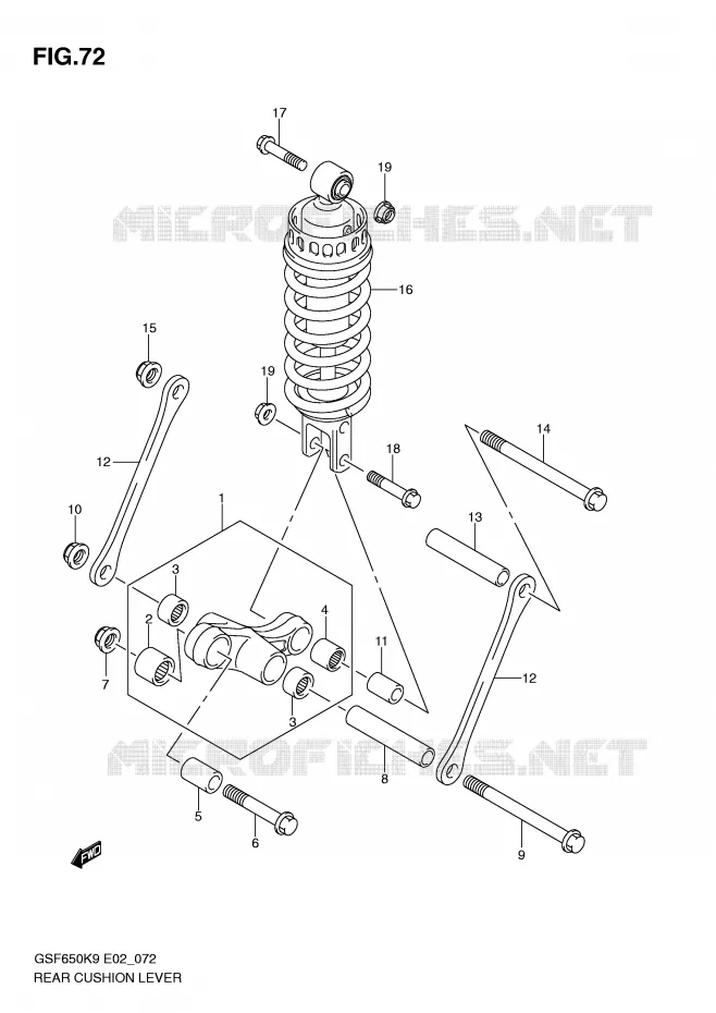 BIELLETTE DE SUSPENSION ARRIERE Suzuki MOTO 650 BANDIT 2010  GSF650L0(E2)