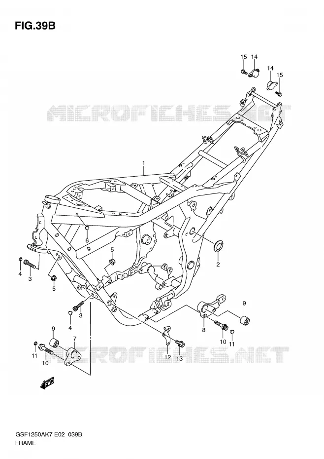 CADRE (MODEL L0) Suzuki MOTO 1250 BANDIT-S 2010  GSF1250SAL0(E2)