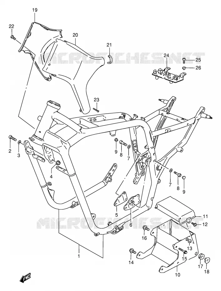CADRE (MODELE T) Suzuki MOTO 1400 INTRUDER 1997  VS1400GLPV(E2)