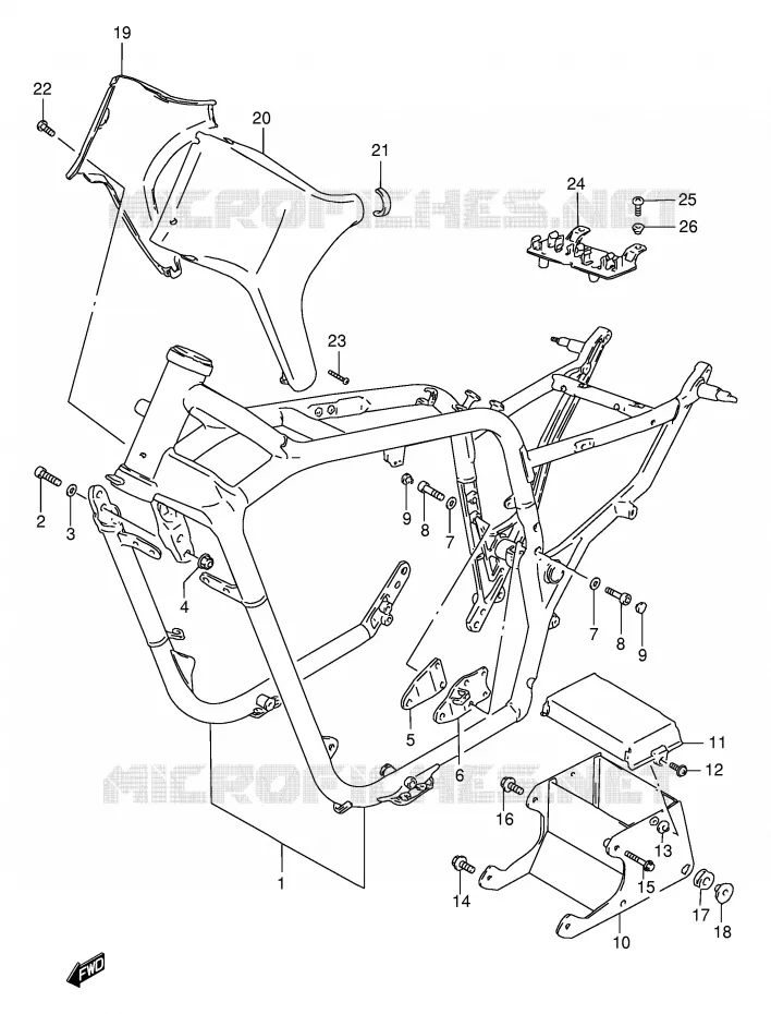 CADRE (MODELE W/X) Suzuki MOTO 1400 INTRUDER 2000  VS1400GLPY(E2)