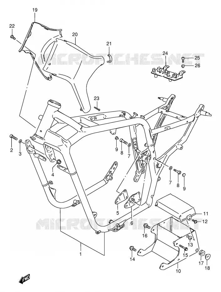 CADRE (MODELE Y/K1) Suzuki MOTO 1400 INTRUDER 1998  VS1400GLPW(E2)