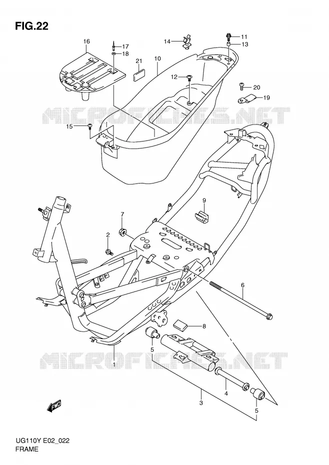 CADRE Suzuki SCOOTER 110 UG 2000  UG110Y(E2)