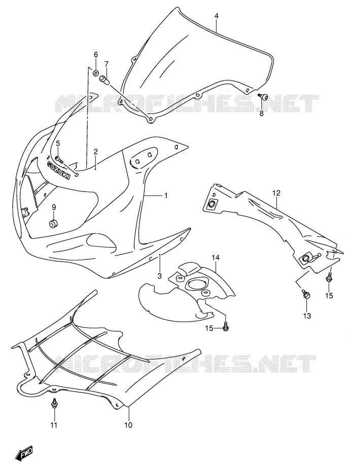 CARENAGES - ETIQUETTES (MODELE K2) Suzuki MOTO 750 GSX-R 2000  GSX-R750U1Y(E2)