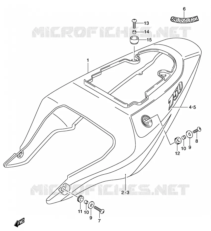 CARENAGES ARRIERE  (MODELE K2) Suzuki MOTO 750 GSX-R 2001  GSX-R750U1K1(E2)