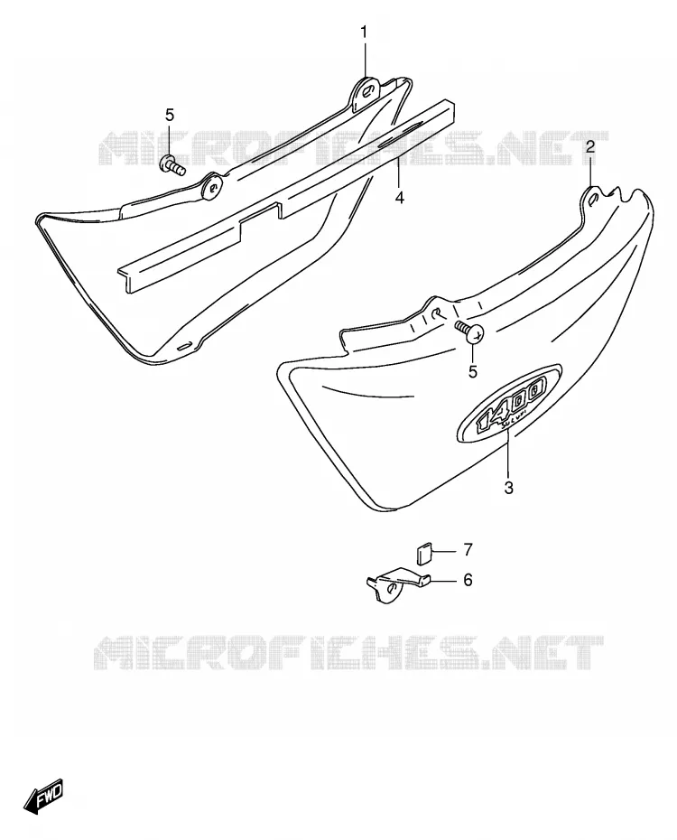 CARENAGES ARRIERE  (MODELE T/V) Suzuki MOTO 1400 INTRUDER 2000  VS1400GLPY(E2)
