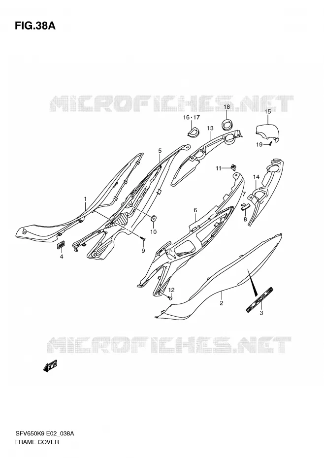 CARENAGES (MODEL L0) Suzuki MOTO 650 GLADIUS 2009  SFV650UK9(E2)