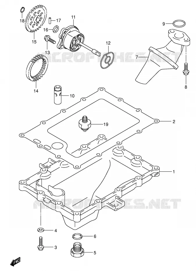 CARTER INFERIEUR - POMPE A HUILE Suzuki MOTO 750 GSX-R 2003  GSX-R750K3(E2)