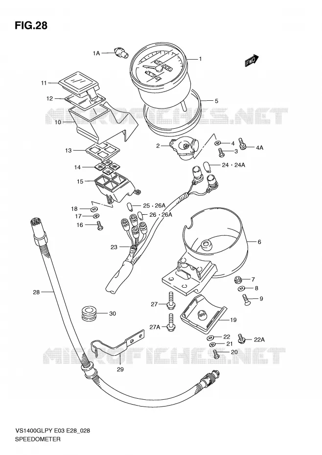 COMPTEUR Suzuki MOTO 1400 INTRUDER 2003  VS1400GLPK3(E3/E28)